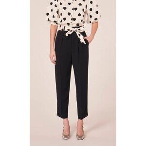 Tara Jarmon Paga Tailored Black Crepe Trousers Pants Size 42 US 10